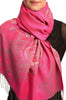 Paisley & Roses On Fuchsia Pink Pashmina Feel With Tassels