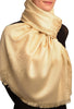 Beige Woven Lace On Beige Pashmina Feel