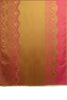 Pink Woven Lace On Olive Green Pashmina Feel