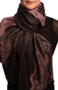 Puce Pink Woven Lace On Black Pashmina Feel