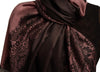 Puce Pink Woven Lace On Black Pashmina Feel