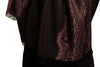 Puce Pink Woven Lace On Black Pashmina Feel