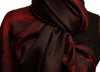 Dark Red Woven Lace On Black Pashmina Feel