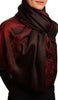 Dark Red Woven Lace On Black Pashmina Feel