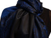 Dark Blue Woven Lace On Black Pashmina Feel