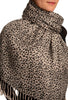 Small Leopard On Grey Pashmina Feel With Tassels