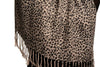 Small Leopard On Grey Pashmina Feel With Tassels