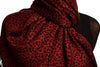 Small Leopard On Burgundy Pashmina Feel With Tassels