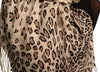 Cappuccino Diagonal Leopard On White Pashmina Feel With Tassels