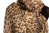 Mocha Diagonal Leopard On White Pashmina Feel With Tassels