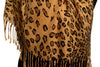 Brown Diagonal Leopard On Mocha Pashmina Feel With Tassels