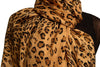 Brown Diagonal Leopard On Mocha Pashmina Feel With Tassels