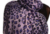 Purple Diagonal Leopard On Lilac Pashmina Feel With Tassels