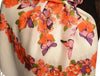 Bright Orange Butterflies & Flowers On White Pashmina Feel With Tassels