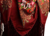 Red "Tzarsky" Slavonic Russian Folk Style Shawl