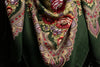 Green "Plyaski" Slavonic Russian Folk Style Shawl