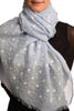 Printed Daisy Flowers On Blue Unisex Scarf