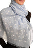 Printed Daisy Flowers On Blue Unisex Scarf