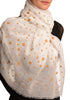 Printed Dots On White Unisex Scarf