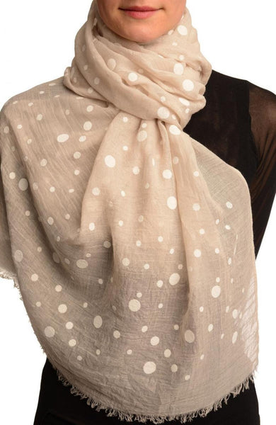 Printed Dots On Beige Unisex Scarf