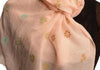 Printed Clover With Gold Lurex On Pink Unisex Scarf