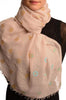 Printed Clover With Gold Lurex On Puce Pink Unisex Scarf