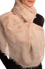 Printed Clover With Gold Lurex On Puce Pink Unisex Scarf