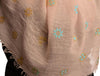 Printed Clover With Gold Lurex On Puce Pink Unisex Scarf