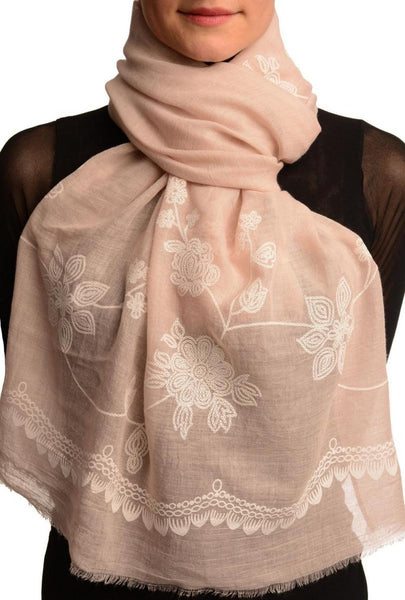 Printed Flowers & Lace On Puce Pink Unisex Scarf