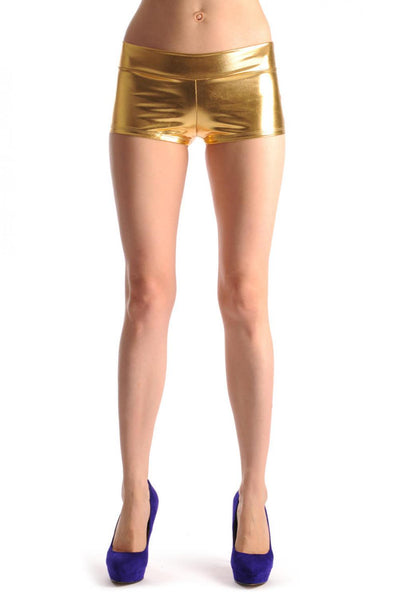 Gold Faux Leather Shorts