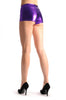 Purple Faux Leather Shorts