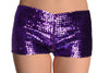 Purple Sequined Party Shorts