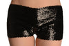 Black Sequined Party Shorts