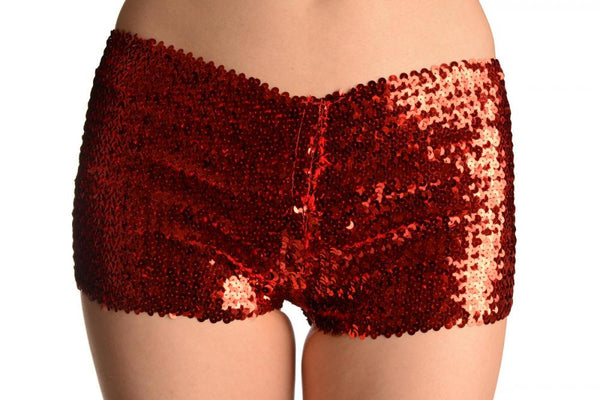 Red Sequined Party Shorts