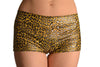 Silver & Yellow Leopard Faux Leather Shorts