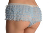 Baby Blue Multi Layers Women Frilly Ruffle Lace Panty Shorts