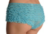 Blue Multi Layers Women Frilly Ruffle Lace Panty Shorts