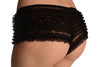 Black Multi Layers Women Frilly Ruffle Lace Panty Shorts