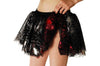 Red & Silver Reversible Gothic Spider Web Skirt (Halloween)