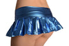 Blue Faux Leather Pleated Mini Skirt