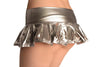 Silver Faux Leather Pleated Mini Skirt