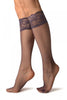 Purple Fishnet With Silicon Lace Socks Knee High