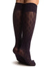 Purple With Double Rhomb Socks Knee High