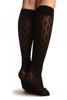 Black With Double Rhomb Socks Knee High