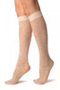 Cream Orchids On Lace Socks Knee High