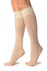 Cream With Woven Chevrons Socks Knee High