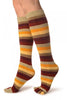 Yellow, Beige & Red Stripes Toe Socks