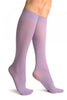 Lilac Plain Socks Knee High