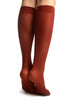 Burgundy Red Plain Socks Knee High