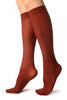 Burgundy Red Plain Socks Knee High